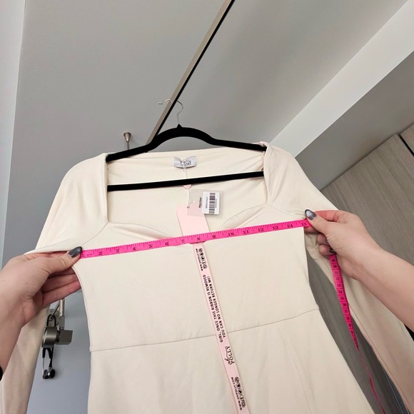 Oh Polly Baize Ivory Square Neck Long Sleeve Mini Dress NWT Size 8 - Picture 13 of 15